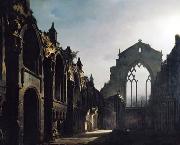 louis daguerre Ruins of Holyrood Chapel by Louis Daguerre oil on canvas